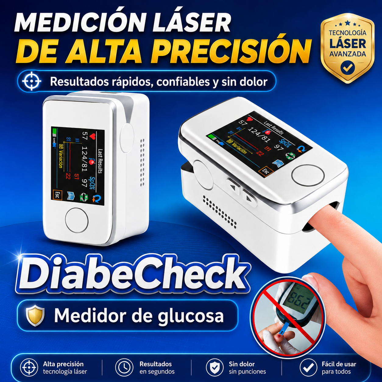 DIABECHECK - NO PINCHAZOS - 99,9% PRECISÍON - NOVEDAD EN MEXICO